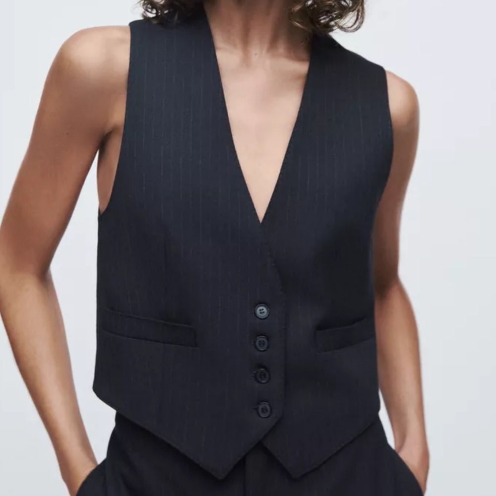 Zara Pinstripe Vest Top Medium